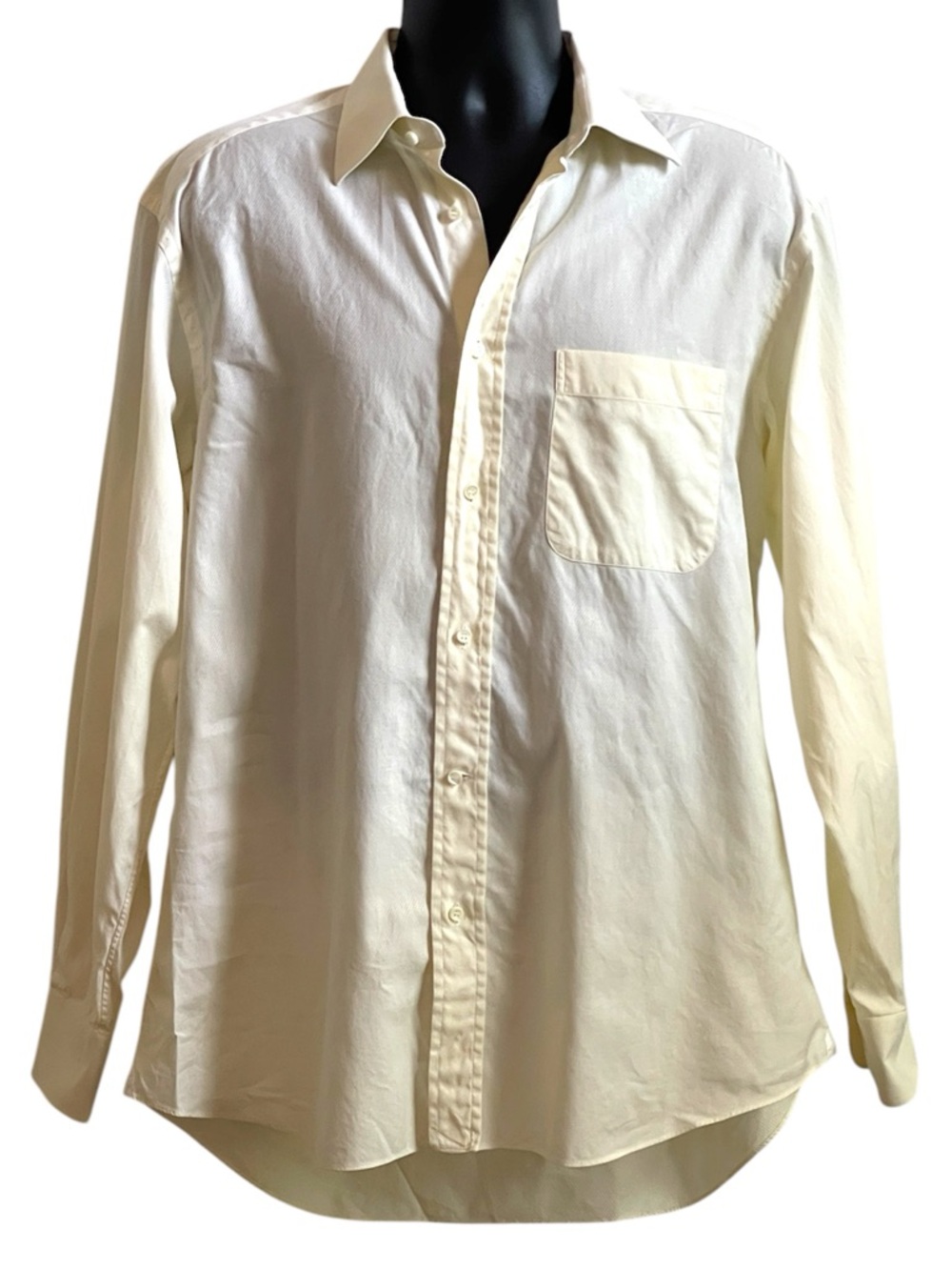 Ermenegildo Zegna Made in Italy Cotton Dress Shirt 41/16 Yellow